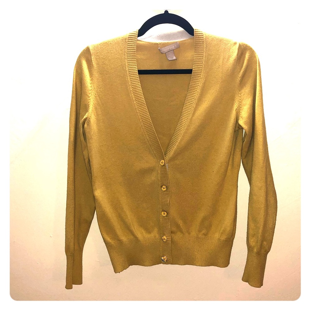 Yellow banana republic cardigan